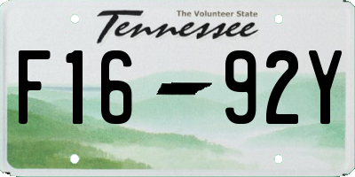 TN license plate F1692Y