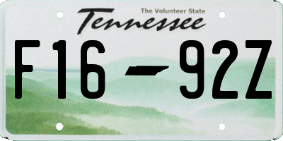 TN license plate F1692Z