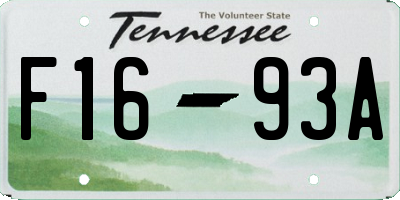 TN license plate F1693A