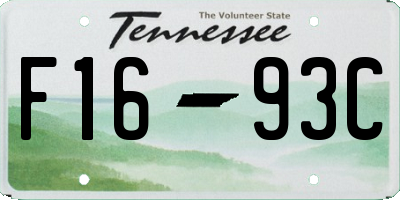TN license plate F1693C