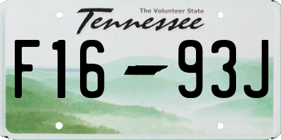 TN license plate F1693J