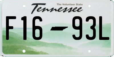 TN license plate F1693L