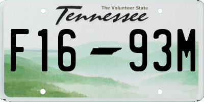 TN license plate F1693M