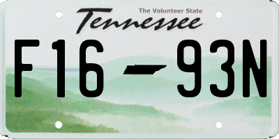 TN license plate F1693N