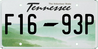 TN license plate F1693P