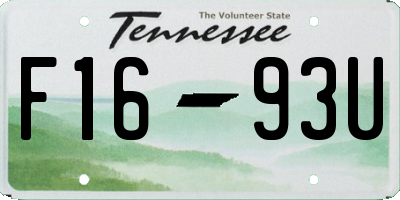 TN license plate F1693U