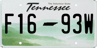 TN license plate F1693W