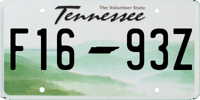 TN license plate F1693Z