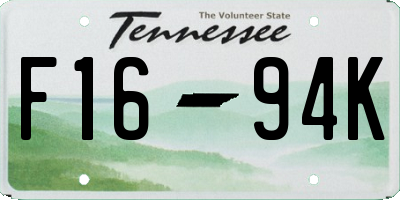 TN license plate F1694K