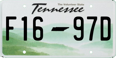 TN license plate F1697D