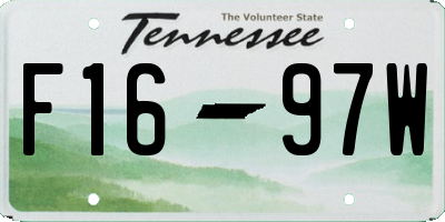 TN license plate F1697W