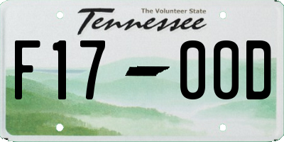 TN license plate F1700D