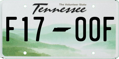TN license plate F1700F