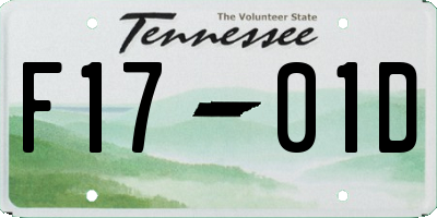 TN license plate F1701D