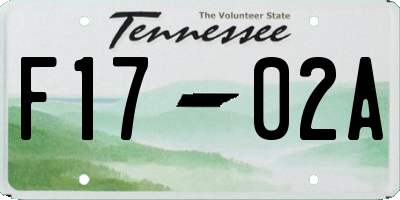 TN license plate F1702A