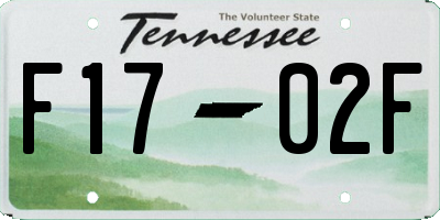 TN license plate F1702F