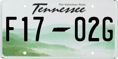 TN license plate F1702G