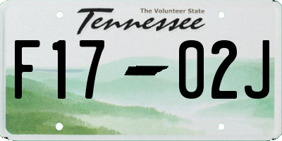 TN license plate F1702J