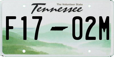 TN license plate F1702M