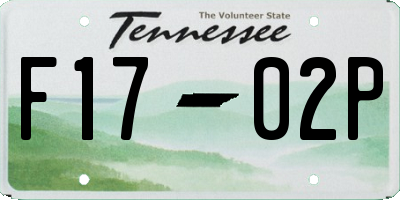 TN license plate F1702P