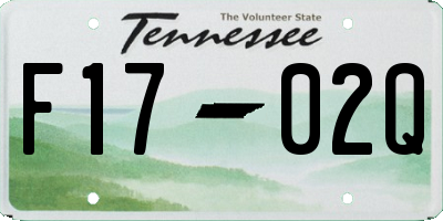 TN license plate F1702Q
