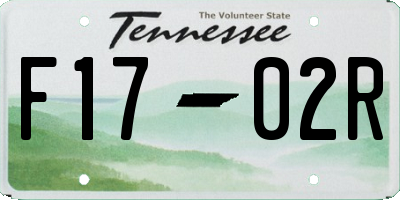 TN license plate F1702R