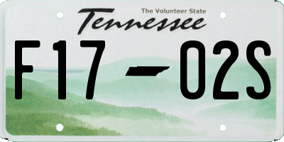 TN license plate F1702S