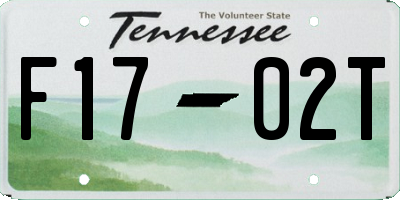 TN license plate F1702T