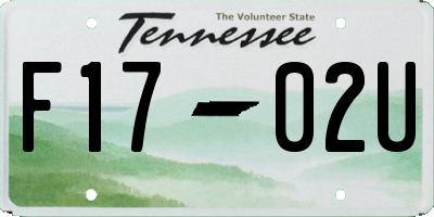 TN license plate F1702U