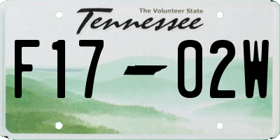 TN license plate F1702W