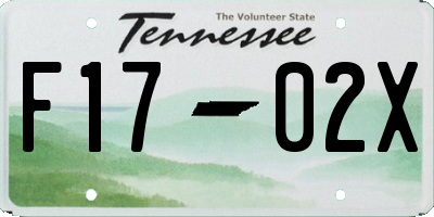 TN license plate F1702X
