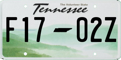 TN license plate F1702Z