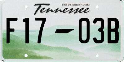 TN license plate F1703B