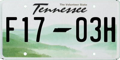 TN license plate F1703H