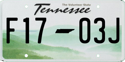 TN license plate F1703J