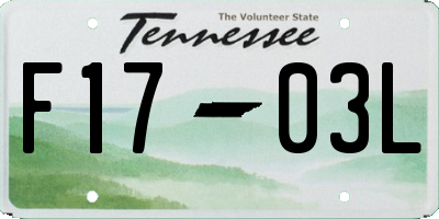 TN license plate F1703L