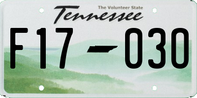 TN license plate F1703O