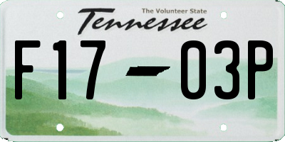 TN license plate F1703P
