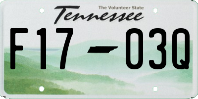 TN license plate F1703Q