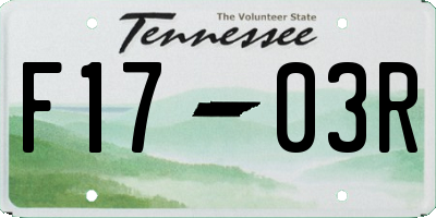 TN license plate F1703R