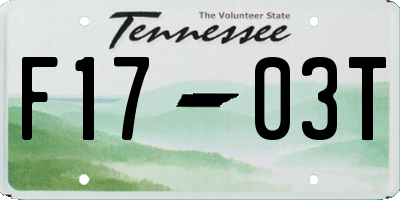 TN license plate F1703T