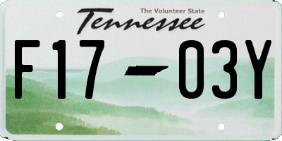 TN license plate F1703Y