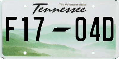 TN license plate F1704D