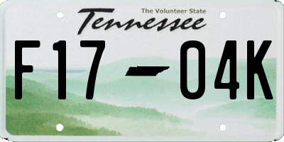 TN license plate F1704K