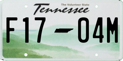 TN license plate F1704M