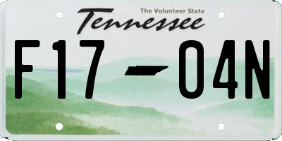 TN license plate F1704N