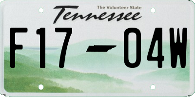 TN license plate F1704W
