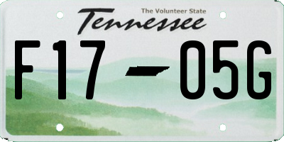 TN license plate F1705G