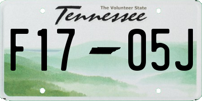 TN license plate F1705J