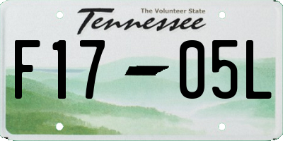 TN license plate F1705L